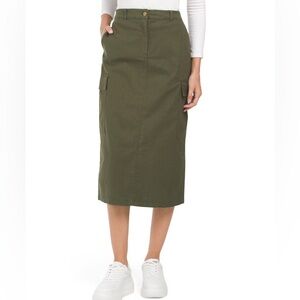Nicole Miller Green Cargo Maxi Skirt